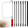 mizikuu Set di Seghe per Traforo con 7 Lame 14 18 24 Denti, Arco Seghetto Manuale per Gioielli Girevole a 360 Gradi Taglio Preciso Elevata Adattabilità Versatile per Metallo Legno Plastica
