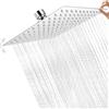 AOTOPYU Soffione Doccia a Pioggia 12 Pollici/30cm Doccia Fisso in Acciaio inox 304 Silicone Anti-Blocco Soffione Doccia Doccia da Bagno Ultra Sottile Facile da Installare (12″ quadrati)