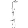 Cornat TECBW3419 - Sistema doccia completo Perfect Neo-Chrom con miscelatore termostatico, doccetta con 5 tipi di getto: normale, morbido, getto massaggiante anticalcare variabile