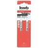 kwb 2x lame per seghetto alternativo per metallo, lunghezza media (adatte per alluminio, metalli non ferrosi, acciaio HSS, denti ondulati e fresati, passo dei denti 2 mm, albero a T)