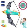 HBSFBH Set di Giochi di tiro con L'Arco, Arco e Frecce per Bambini, Kit Tiro L'Arco con Ventosa Frecce, 2 in 1 Tiro con L'Arco Giocattolo, Giochi da Esterno per Bambini, Regalo Bambino 4-12 Anni