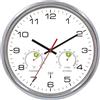 VIVILINEN - Orologio da parete con radio, con termometro e igrometro, silenzioso, senza ticchettio, non rumoroso, per soggiorno, camera da letto, ufficio, cucina