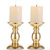 Nuptio Portacandele in colonna di ferro, candelabro di tavolo per decorazione matrimoni/feste/compleanno, oggetti di scena cena a lume di candela, decorazioni candelabro vintage a casa, Oro (Oro, 2 x 16cm H)