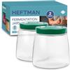 HEFTMAN Barattolo di fermentazione con valvola di scarico dell'aria unidirezionale, 1 litro, confezione da 2, ideale per una fermentazione sicura per kefir, kimchi, crauti, lievito madre per pane