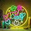 SIGNSHIP Candy Shop Scritte Neon,Caramelle Scritta Led per Decor,Negozio di Dolci Insegne Luminose,Scritte Luminose per Negozio di Dolci,Pasticceria,Feste,Camera dei Bambini,Regalo per Bambini