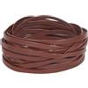 GORGECRAFT 5mx5mmx1mm Cordino in Pelle Lucida Cordino in Pelle Piatta Cinturini Morbida di Agnello Nastro Grana Litchi Bifacciale Pieghevole PU Pizzo Sottile Sienna