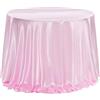 BrillShine Tovaglia Rotonda in Raso 228 x 228 cm DIY Tovaglia Idrorepellente Viene Fornito con Fiocco e perle Lavabile per Compleanno Matrimonio Giardino Esterno Feste Rosa Chiaro