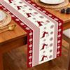 Viosmut Runner Natalizio 40x180 cm, Runner Natalizio da Tavolo Rosso Alce Moderno Elegante Centro Tavola Natale, Decorazioni Natale Fiocco di Neve Inverno per Decorazioni Interni Esterni Cucina
