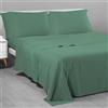 Riad Arredo Completo Letto Tinta Unita 100% Cotone Italiano Morbido Mano Percalle - Set Lenzuola Delicate Artigianale Made in Italy (Verde Smeraldo, Singolo)