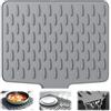 Zocipro Tappetino Scolapiatti Silicone 40x32.5cm, Tappetino Lavello Cucina Antiscivolo, Tappeto Gocciolatoio con Inclinata Drenare, per Lavelli da Cucina, Piani di Lavoro da Bagno