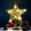 Sprinlot Stella per Albero di Natale Oro, 20 x 25 cm Puntale per Albero di Natale, Stella Albero Luminosa, Decoration Tree Topper Christmas