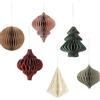 Rainway 6 Decorazioni Natalizie, Decorazioni 3D per Feste a Nido d'ape in Carta, Ornamenti Natalizi Glitterati da Appendere, Palline a Nido d'ape Decorazioni per Albero di Natale, Parete e Soffitto