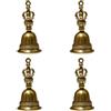 Sxutop 4 Pezzi Mini campanelle in Ottone Vintage Piccole Campane Mano Retro per Appendere Portachiavi Campane in Ottone Piccole Campanelle in Rame per Artigianato fai da te e Decorazioni per Casa