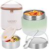 TranRantic Portapranzo Termico per Alimenti 1200 ml, Termos Cibo per Alimenti con Borsa Termica, Cucchiaio Pieghevole, Contenitore Termico di Acciaio Inossidabile per Zuppa, Riso, Pasta (Verde)