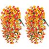 BSITSSS 2 Pezzi Fiori Artificiali Cadenti Arancioni 50cm Fiori Finti Pendenti Da Esterno PVC, Arancia Finti Fiori Pendenti da Balcone Giardino Interno ed Esterno Decorazioni Autunnali