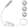 LUTW Lampada da lettura a LED Ricaricabile USB Braccio Flessibile Bianco