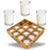 Candelo - 16 candele votive in vetro - Eleganti candele da tavolo bianche - 12 ore di durata senza profumo per decorazione matrimonio, compleanno, feste - senza fuliggine