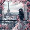 NEWENMO 5D Eiffel Tower Diamond Painting per Adulti,Elegante Signora Pittura Diamante Kit Completo,Bella Fiore di Ciliegio Diamond Art Kit,Fai Da Te Diamant Painting Set,per Decorazione Casa 30x30cm