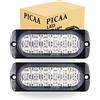 PICAA 2pz Ultra Thin 12LED Luci di Emergenza Ambra Hazard Lampeggiante Luce Stroboscopica Luce Universale per 12-24V Car Truck Trailer Camper Moto Furgone