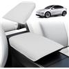 GAFAT Compatibile con Tesla Model Y Juniper 2025 2026 Copertura Bracciolo Console Centrale, Braccioli Protezione PU Microfibra Pelle Imbottiture, 2026 Model Y Accessori 2025 (Bianco)