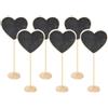 PATIKIL Mini Lavagnette, 6pz Piccola Lavagna Cavalletto Legno Forma Cuore per Etichette Alimentari, Feste, Matrimoni, Bacheche, Decorazioni per Eventi, Nero (7,2x3)