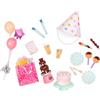 OG DOLLS Our Generation - Set per il compleanno Sweet Celebration - Accessori per feste per bambole da 46 cm - Torta di compleanno e palloncini - Giocattolo per bambini dai 3 anni in su
