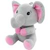 amscan 2 in 1 - Peluche a forma di elefante con orecchie rosa, con passante, 21 cm, 170 g
