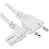 SHAFI® 3Metri Cavo TV Spina Europea - Cavo di Alimentazione Euro Certificato 2 Pin 90 Gradi Angolo Retto Cavo IEC C7 - Compatibile PS5 Xbox Series X LG TV - 3 Metri Bianco