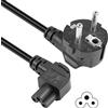 GELRHONR 1.5M Cavo di alimentazione da CEE7 a IEC 320 C5, cavo di alimentazione a trifoglio C5 a 90 gradi, cavo di alimentazione per laptop con spina Topolino (Right Angle C5)