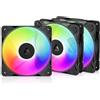 ARCTIC P12 Pro Reverse A-RGB - 3 Pack - 120 mm Ventola Premium con flusso d'aria inverso, Ventole PWM con splitter per cavo a Y, 500-3000 rpm, 0 rpm <5% PWM, 5V Digital RGB, FDB, 4-Pin - Nero