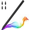 MoKo Penna per iPad (A16) 11a 10a 9a Gen, Penna Stilo per 2018-2026 Apple iPad 11-6, Mini 7-5, Air M3/M2 11/13/5/4/3, Pro M4 13/12.9/11 Sensibilità di inclinazione,Ricarica Rapida USB-C, Nero