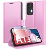 Eirltiy Cover per Samsung Galaxy A13 4G Portafoglio Pelle PU Premium, Custodia Scomparti Carte Antiurto Protettiva Case con 1 Vetro Temperato, Rosa