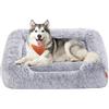 Feandrea Cuccia per Cani, Divano per Cani Extra Grande, 120 x 85 x 23 cm, Cuscino per Animali, Imbottitura Morbida Bordi Rialzati, Sfoderabile e Lavabile, Antiscivolo, Grigio Ombré PGW274GA01