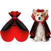 HSSPYY Mantello per cani, costumi di Halloween per cani di taglia grande, media e piccola, costume da vampiro per cuccioli, mantello per gatti, feste cosplay, rosso e nero