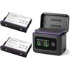 Treeboy Insta 360 X5 Batterie (2 Pacchette) con concentratore di Ricarica Rapida da 27 W Dual Fast Charging Case w/LCD Display Intelligent Two Way Charger Hub for Insta360 X5, Shows Battery SOC