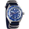 VOSTOK Komandirskie Orologio da polso militare russo da uomo a carica automatica WR 200m #65-02 Case (650853: blu), 650853: blu