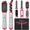Ixydor 6 in 1 Airstyler,Spazzola Ad Aria Calda con Asciugacapelli da 1000W, Tecnologia a loni, Spazzola Rotonda, Spazzola Lisciante, Ferro Arricciacapelli Automatico per Raddrizzare, Arricciare