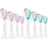 Trustnice Compact Mini spazzolini di ricambio per testine Philips Sonicare per bambini, compatibili con lo spazzolino Philips Sonicare Snap-on da 3 a 7 anni, confezione da 8