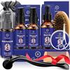 Oukzon Kit Barba per Uomo, Set Regalo Cura Della Barba Completo Professionale per Lui Papà - Set Rasatura con Olio Barba, Schiuma, Dopobarba, Pennello da Barba, Rasoio Sicurezza, Lametta, Pettine e Grembiule