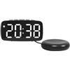 MeevrgR Sveglia digitale intelligente con ampio display a LED verde, luminosità regolabile, snooze e vibrazione, alimentato tramite USB, orologio da comodino da viaggio per camera da letto e uso