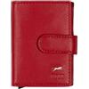 JAGUAR Porta Carte di Credito Uomo in Pelle Dotato di Protezione RFID e Logo Distintivo, Portacarte Uomo Portadocumenti Leggero e Comodo, Idea Regalo per Compleanno (Rosso)