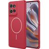 BORYA Silicone Magnetico Cover per Motorola Edge 50 Neo (Moto Edge 50 Neo), Ultra Sottile Antiurto Morbida Setoso Custodia, Elegante Antigraffio Premio TPU Microfibra Fodera Caso. Rosso
