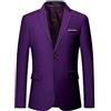 Generic Blazer da uomo UK, nero slim fit, giacca casual e formale, vestibilità su misura, per matrimoni, affari, ufficio, abbigliamento intelligente con 2 bottoni, cappotto da ballo, Viola, 6XL