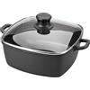 PRENDELUZ Casseruola quadrata in alluminio pressofuso da 28 cm con coperchio in vetro. Ideale per cuocere a fuoco lento e saltare. Progettato per: uso quotidiano in cucina.