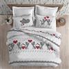 PENSIERI DELICATI Parure Copripiumino Matrimoniale 100% Cotone, Completo di Sacco 250x200cm e 2 Federe 52x82cm, Made in Italy, Copripiumino Lavabile In Lavatrice A 40°, Fantasia Gattini Grigio