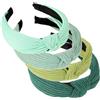 Blausky 4 Pezzi Cerchietti per Capelli da Donna, Fascia per Capelli con Nodo, Fasce per Capelli Annodate Vintage, Fascia per la Fronte Larga in Tessuto Retrò, Accessori per Capelli Antiscivolo alla