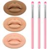 YILINNA 3 PCS Stereo Lip Module con 3 pennelli per labbra, tatuaggio pelle finta pratica cosmetica per tatuatori e principianti