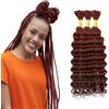 Tuheerst 24 24 24 Inch Deep Wave Bulk hair for Braiding #33 Reddish Brown capelli umani 3 Bundles/Pack No Weft Premium Braiding Hair Extensions for Boho Braids With Minimal Tangle