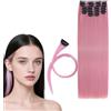 AYNKH 40 pz Parrucche Estensioni dei Capelli, Parrucche Colorate all'Orecchio, Parrucche Colorate e Tintate per Le Donne Seta ad Alta Temperatura Capelli Ricci Capelli Lisci (Rosa Sakura)