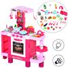 Homcom Set di giocattoli da cucina per bambini di età superiore a 3 anni Giochi educativi di ruolo precoci con 38 accessori inclusi Rosa -